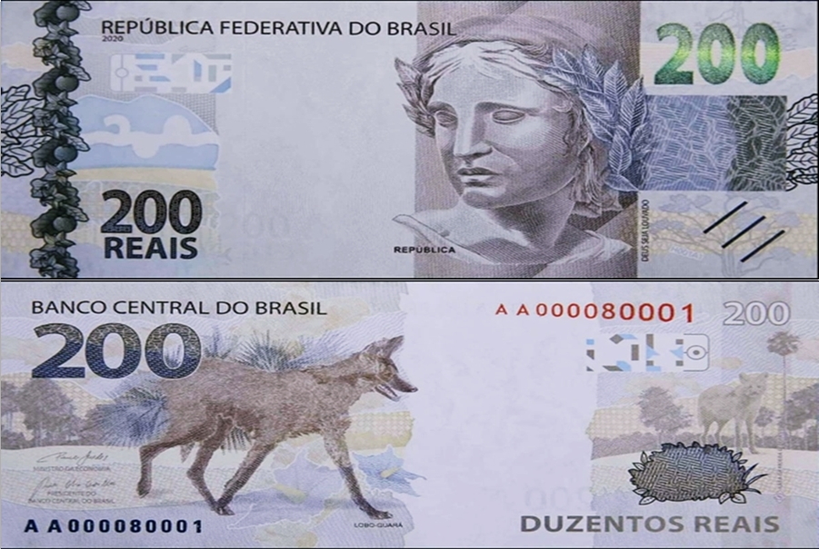 Imagem da cédula de R$ 200, com lobo-guará, é divulgada pelo Banco Central