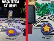 Menor é apreendido com drogas e homem é preso por porte ilegal de arma de fogo em Guaratinguetá