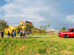 Corpo de Bombeiros comparece no Village Santana para retirar o jacaré