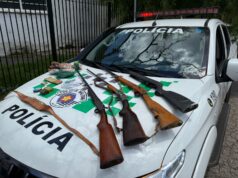 Homem é preso por porte ilegal de arma de fogo e caça ilegal de animais silvestres em Guaratinguetá