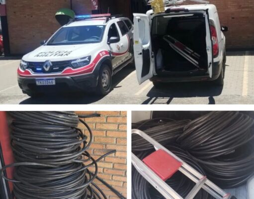 Ação rápida da Polícia Militar desarticula quadrilha de furto de cabos de cobre em Roseira