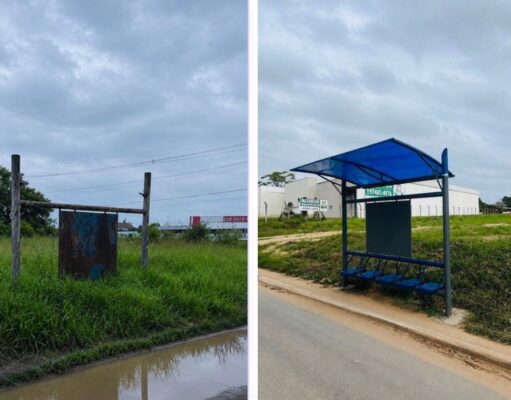 Após três meses, Prefeitura revitaliza ponto de ônibus no Vista Alegre em Guaratinguetá