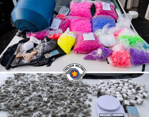 Três criminosos são presos e quase 4 kg de drogas são apreendidos pela PM em Guaratinguetá