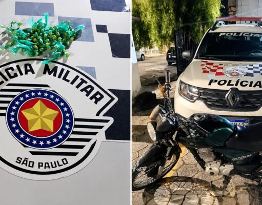 Após bater motocicleta em barranco durante fuga, homem é preso por tráfico de drogas em Guaratinguetá